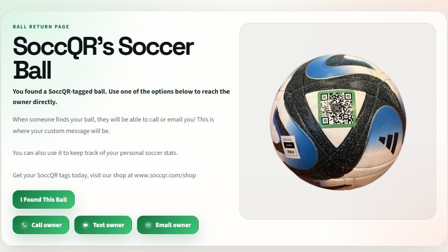 SoccQR Soccer Ball QR Code Tags | Lost & Found Labels for Soccer Balls, thumbnail 3